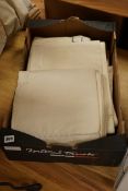Four French monogrammed coarse linen sheets.