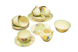 A Clarice Cliff for Royal Staffordshire twenty-one piece ‘Spring Crocus tea service.