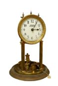 An early 20th century S Fisher Ltd torsion clock, height 27cm., suspension in need of attention