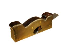 An unmarked gunmetal shoulder plane with rosewood infill, fitted with a 1 1/2” Ward iron, owner