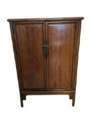 A Chinese hardwood side cabinet, width 96cm, depth 46cm, height 141cm
