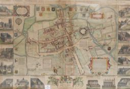 Agas Radulpho A hand coloured maps of Oxford colleges