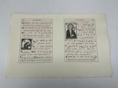 [Saint Dominic's Press]. Gill, Eric. Horae Beatae Virginis Mariae (1923). original unfolded and uncu