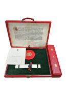 A cased Queen Elizabeth II Letters Patent Peerage for Lord Errol of Hale, together with a cased parc
