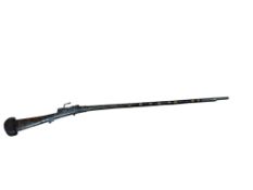 A 30 bore Gulf Arab States, matchlock gun, with part octagonal barrel, soft white metal