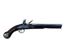 A 0.56 sea service flintlock belt pistol, barrel Tower proved, lock engraved; Tower with crowned GR,