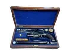 A six shot 54 bore percussion transitional revolver, octagonal barrel engraved W. Roberts, London,