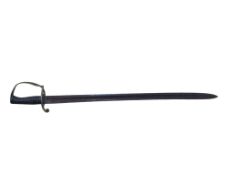 A regulation Army Hospital Corps side arm with two bar brass guard, cast iron ribbed grip, and