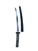 A Japanese wakizashi, the blade 51cm, with tape bound grip and lacquered scabbard