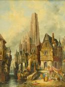 Henry Schafer (1854-1915), Dutch cathedral, initialled, oil on canvas, 39 x 29cm