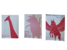 After David Shrigley (b.1968), three posters to include ‘Some of My Best Friends are Pigs’ and ‘He