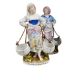 A late Victorian Torquay Ware pottery bulb vase, height 20cm, and two pairs of Continental porcelain - Image 4 of 4