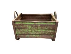 A 1960s French Renault industrial component crate, width 116cm, depth 71cm, height 81cm