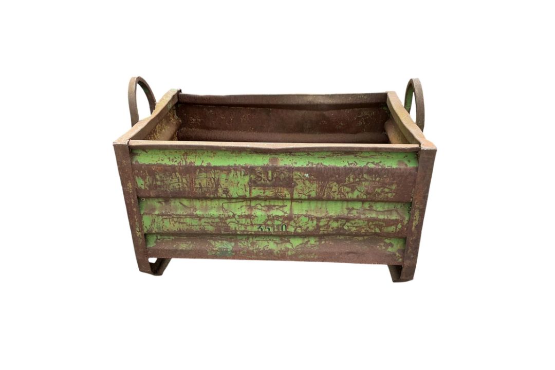 A 1960s French Renault industrial component crate, width 116cm, depth 71cm, height 81cm - Image 1 of 4
