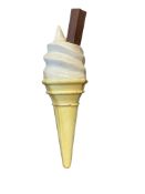 An advertising model of a whipped ice cream, cone and flake, height approx. 180cm and a pair of