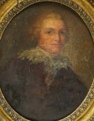 18th century school, portrait of a gentleman, oil on canvas, oval, 22 x 18cm