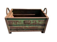 A 1960s French Renault industrial component crate, width 114cm, depth 71cm, height 81cm