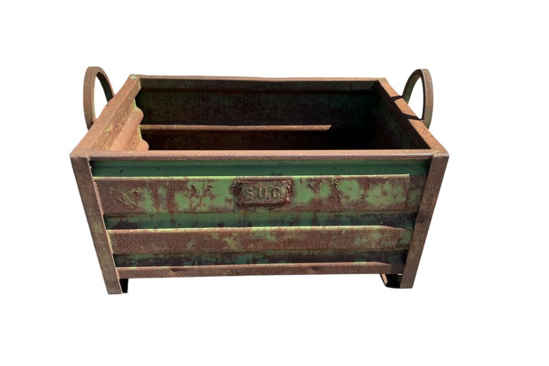A 1960s French Renault industrial component crate, width 114cm, depth 71cm, height 81cm - Image 1 of 4