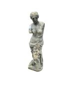 A reconstituted stone Venus de Milo garden statue, height 84cm