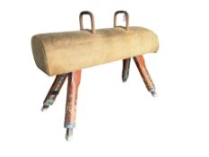 A pommel horse, length approx. 165cm, width 63cm, height 110cm