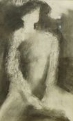 Contemporary school, Figural study, charcoal, 50 x 31cm