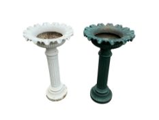 A pair of Victorian painted cast iron pedestal planters, height 76cm