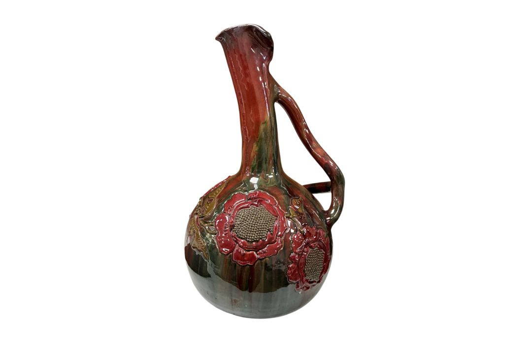 An early 20th century Elton ware ‘sunflower’, ewer, 38cm high - Image 1 of 3