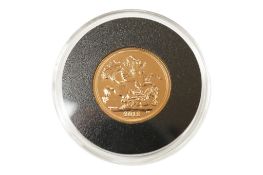 An Elizabeth II 2018 gold uncirculated sovereign, with pouch and certificate.