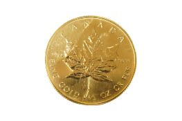 A Canadian Elizabeth II 1989 20 dollars half ounce gold coin.