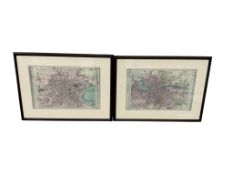 Bacon (George) - Plan of Edinburgh. (c.1890) printed colour; Plan of Glasgow (c.1890) printed