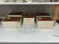 A suite of Daum Verona pattern crystal glasses to include wine and sherry