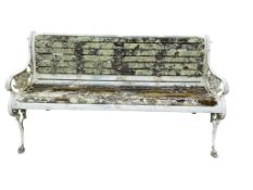 A Victorian Coalbrookdale style cast iron garden bench, width 163cm, depth 70cm, height 82cm