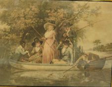 After George Morland (1763-1804), ‘party angling’, mezzotint, 31 x 41cm