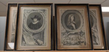 After Godfrey Kneller (1646-1723), four 18th century portrait engravings to include ‘Thomas