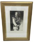 After Heinrich von Angeli, ‘Prince Frederick William’, etching, signed and inscribed in pencil to