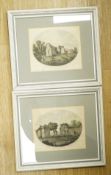 After James Lambert, 'West View of Lewes Priory Gateway' and 'East View of Lewes Priory', coloured