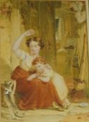 William Frederick Witherington (1785-1865), Mother and Child Playing with a Cat’, signed and dated