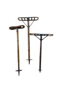 Three early 20th century bamboo shooting sticks