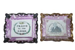 Two Sunderland lustre plaques, larger 22cm wide