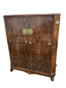 A Queen Anne style walnut tallboy, width 101cm, depth 54cm, height 122cm