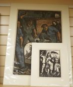 Peter Strausfeld (1910-1980), Figures fighting, from The Four Stations of the Cross and German