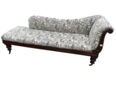 A Victorian mahogany chaise longue, width 210cm, depth 71cm, height 85cm
