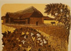 Robert Tavener (1920-2004), ‘Tithe Barn and Convolvulus’, signed in pencil to the margin, artist