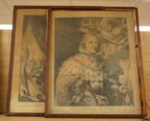 After Jacobus van Schoor, ‘Portrait of Ferdinand Cardinal Infante of Spain’, engraving, together