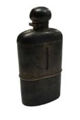 A George V silver mounted glass hip flask, by Hamilton & Co of Calcutta, London, 1912, with engraved