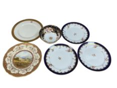 A Coalport porcelain plate painted with a view of Carmel Valley California diameter 27cm (