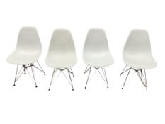 A set of four Vitra style chairs, width 46cm, depth 40cm, height 81cm