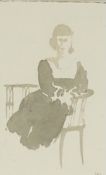Sir Hugh Casson, ‘The Visitor’, Graham Harrison, initialled, London label verso, monotone