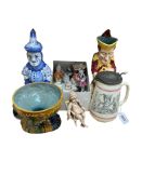 The John Styles Punch and Judy Collection,a group of Punch and Judy pottery, comprising a majolica