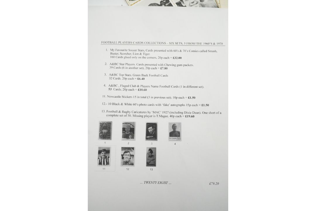 A collection of 1960s football player trading cards and supporters pin badges, including AB&C,full - Image 2 of 3